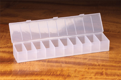 100 various Hooks in a small sized compartmented box 
