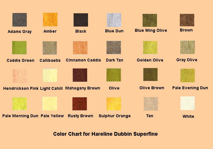 Hareline Flash Color Chart