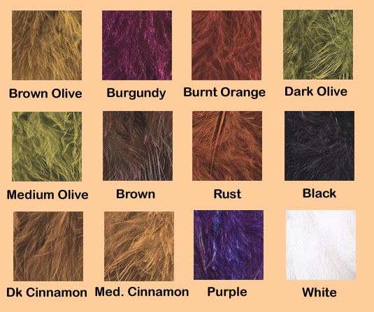 Color Chart J. Fair Marabou Plume