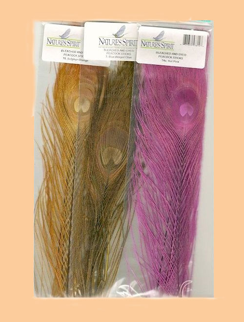 Nature's Spirit Bleached and Dyed Peacock Sticks