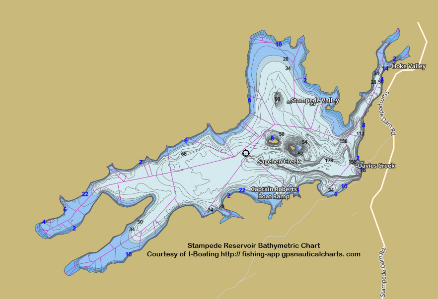 Stampede Reservoir Bathymetric chart