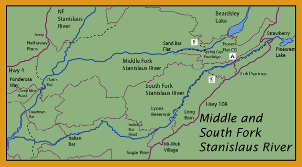 Middle and South Fork Stanislaus River