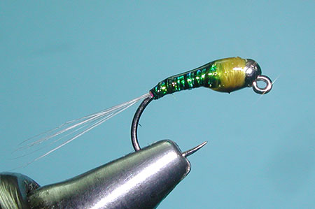 6 Pack OLIVE Tungsten Bead Fly Fishing Perdigon Nymph Grayling and Trout 