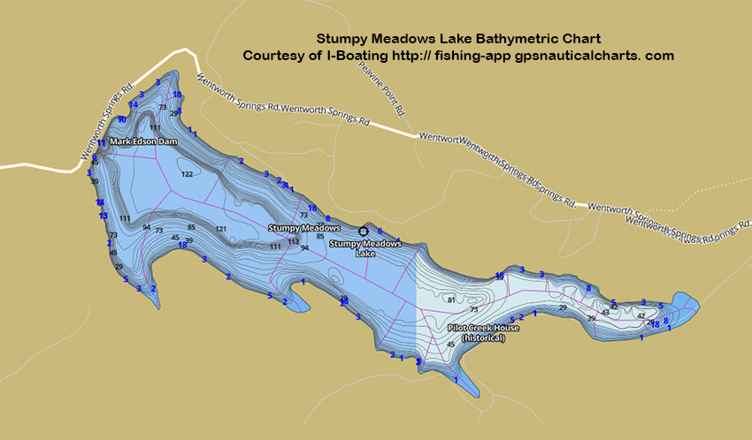 Stumpy Meadows Lake Bathymetric Chart
