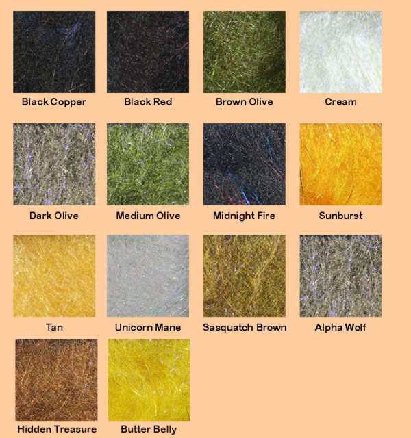 Color Chart Bruiser Blend Dubbing