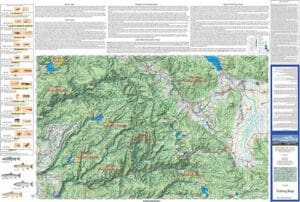 A map of the mountains and rivers in the area.