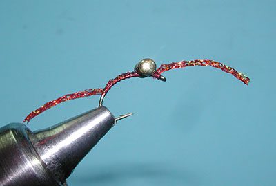 Rust Diamond Braid San Juan Worm w/Hourglass Bead