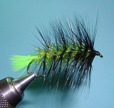 Chartreuse/Black Estaz Woolly Worm