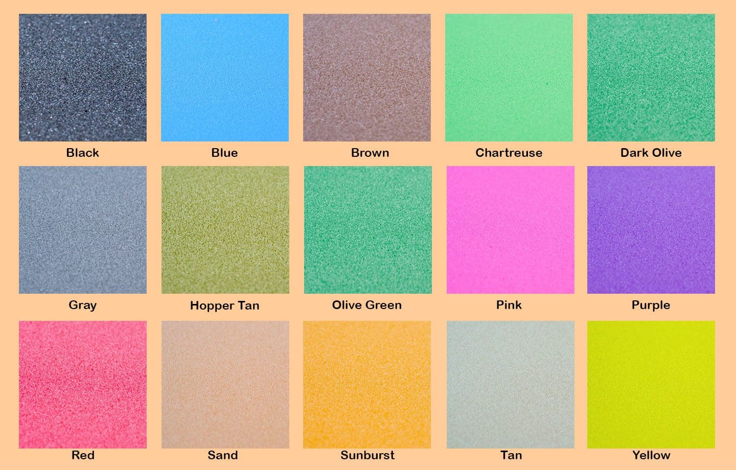 Hi Float Foam Color Chart