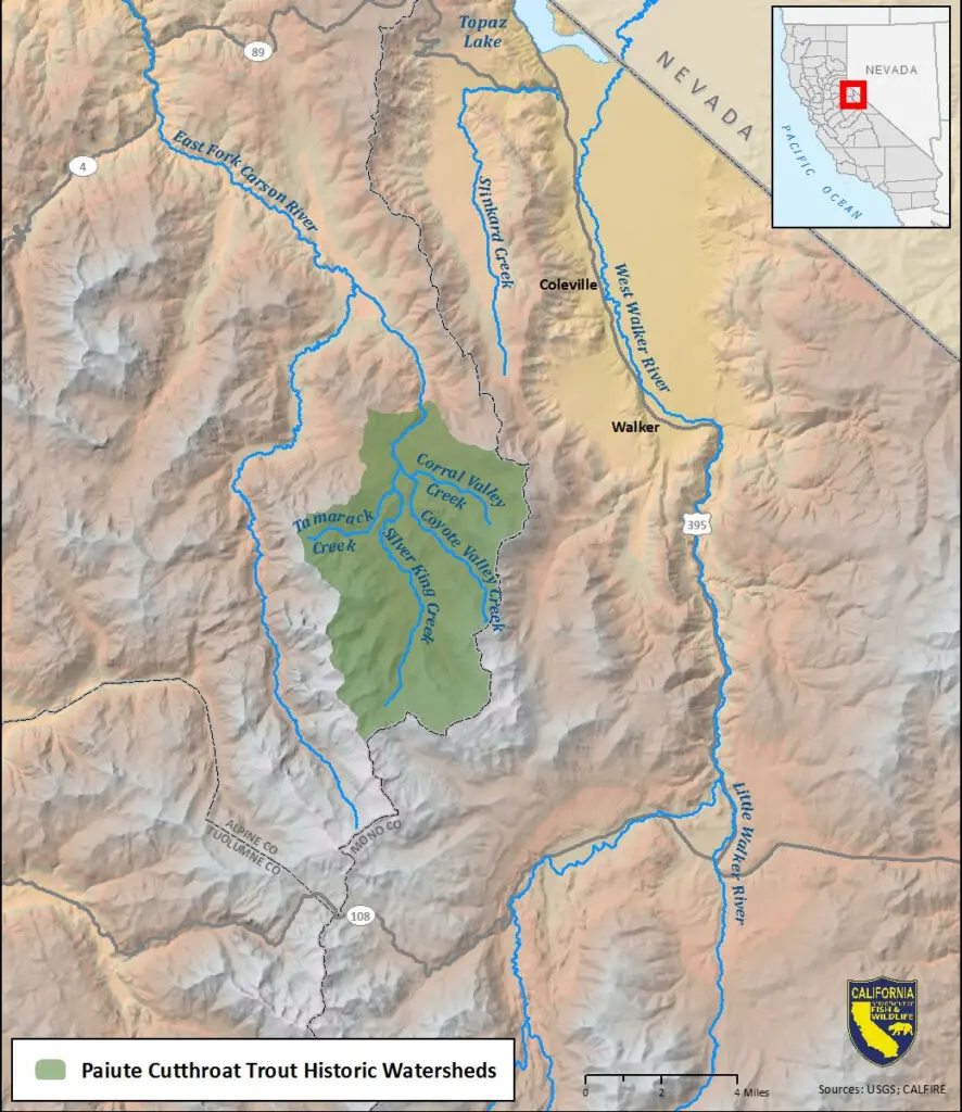 Historic Range of Paiute Cutthroats