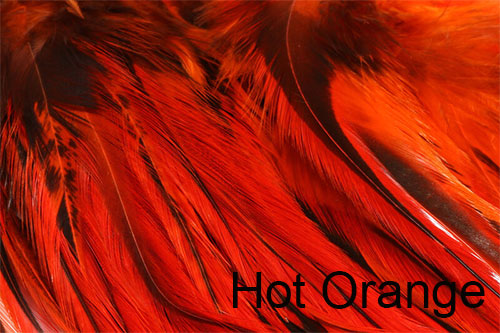 Badger Saddle Hackle Hot Orange